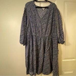 Ava & Viv size 4X blue floral dress with pockets